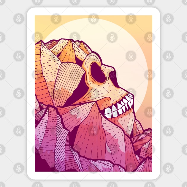 Skull Mountain Sticker by Swadeillustrations